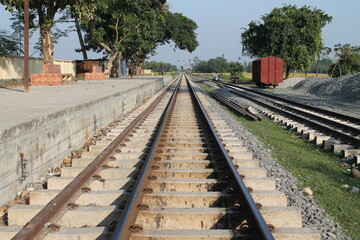 Obraz premium Station buildings and signal box on a heritage railway line. Wal