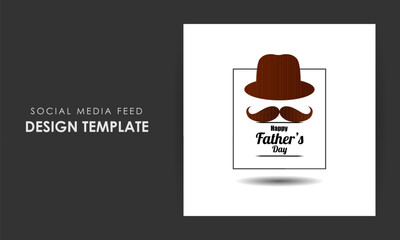 Vector illustration of Happy Father's Day 18 June social media feed story mockup template