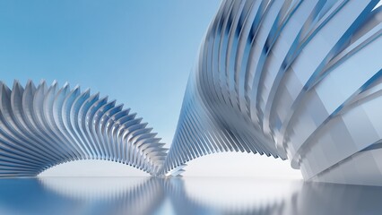 Fototapeta premium Futuristic architecture background 3d render