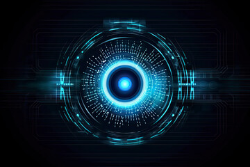 Digital eye, data network and cyber security technology, vector background