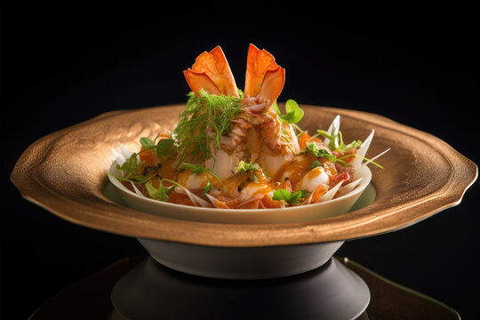 shimp and sauce in dish