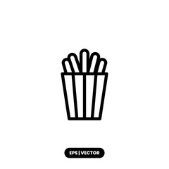 French fries icon vector illustration logo template for many purpose. Isolated on white background.