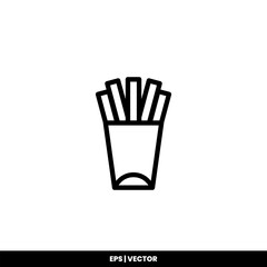 French fries icon vector illustration logo template for many purpose. Isolated on white background.