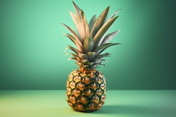 3D rendered pineapple on colorful background. Generative AI