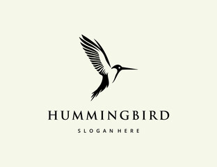 Vector hummingbird logo design template