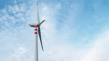 Wind Turbine Under Blue Sky