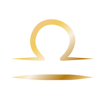 Libra golden zodiac sign astrological icon for astrology prediction