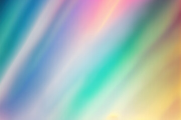Holographic light. Rainbow blur. Colorful background. Graphic creative illustration of gradient glow blue green yellow smearing lines composition.