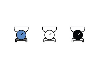 Kitchen Scales Icons in three styles vector stock illustrations.sutiable mobile apps web and ui ux