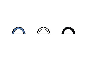 Calzone Icons in three styles vector stock illustrations.sutiable mobile apps web and ui ux