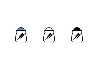 Flour Icons in three styles vector stock illustrations.sutiable mobile apps web and ui ux