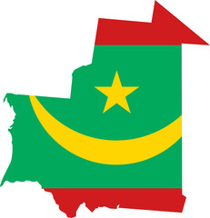 Mauritania flag pin map location 2023050684