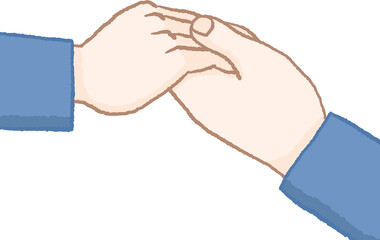 다정하게 마주잡은 커플 손 일러스트. 디테일하게 그려진 심플한 연인들의 손입니다.