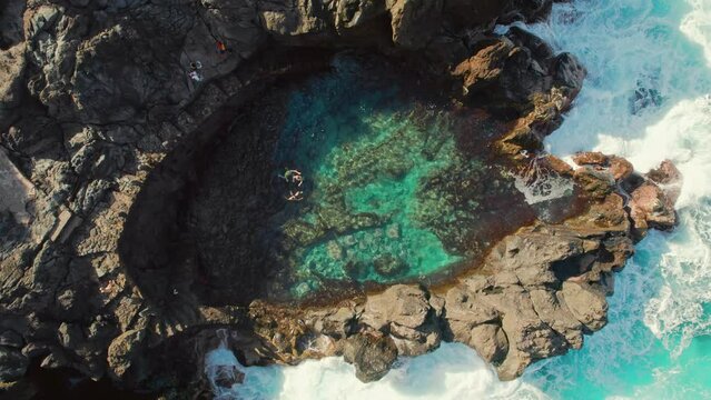 Charco De La Laja natural pool in San Juan de la Rambla village, Tenerife, Spain