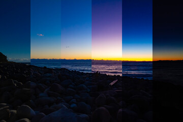 Obraz premium A sliced photograph of the coast at the country side in Shizuoka wide shot