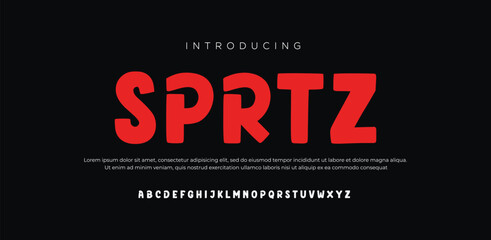 Modern SportFont. Typeface urban style fonts for technology, digital, movie, logo design. Alphabet Collections