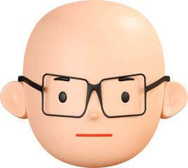 3D Render Neutral Face Of Boy Character Emoji