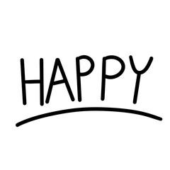 Symbol sign collection. Happy letter symbol in black.