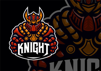Knight masscot logo esport illustration premium vector
