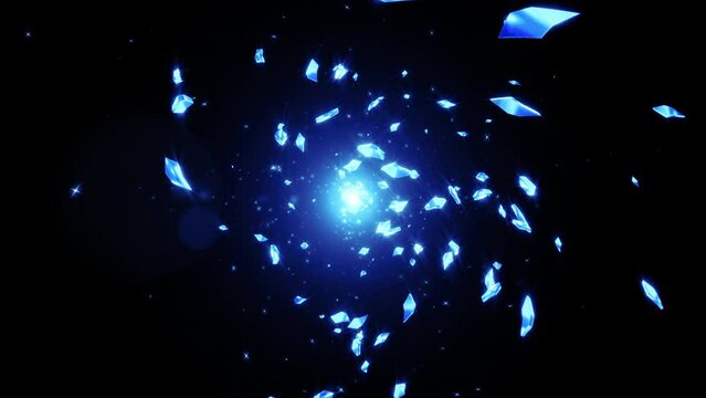 Blue diamond swirl particle loop animation