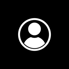 User profile icon isolated on black background