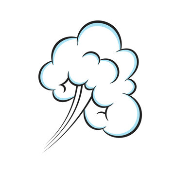 Fart smoke smelling cloud pop art comic book cartoon flat style design vector illustration. Bad stink or toxic fart aroma cartoon smoke cloud isolated on white background.