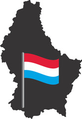 Luxembourg flag pin map location 2023050691