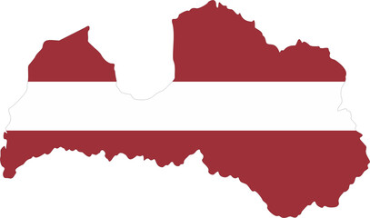 Latvia flag pin map location 2023050694 - obrazy, fototapety, plakaty