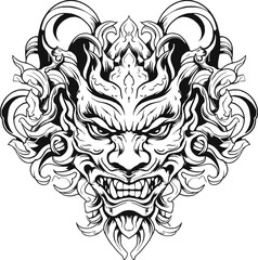 Demon skull head vector art