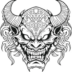 Demon skull head vector art