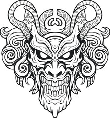 Demon skull head vector art