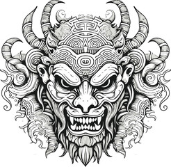 Demon skull head vector art