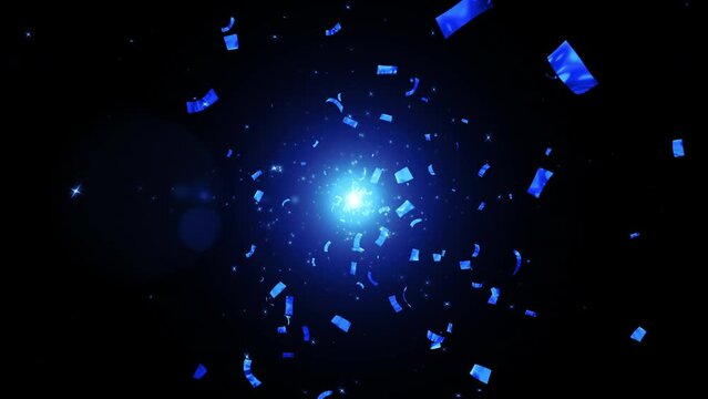 Blue swirl confetti particle loop animation