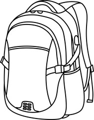 Backpack Outline Illustration