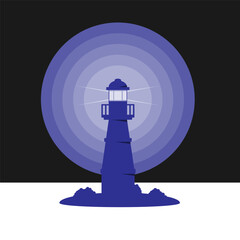 Lighthouse Island Ocean Light Lantern Vector Background