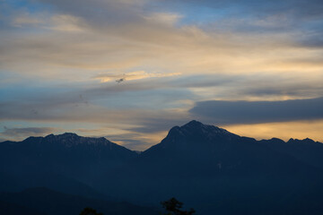 sunset over the mountains