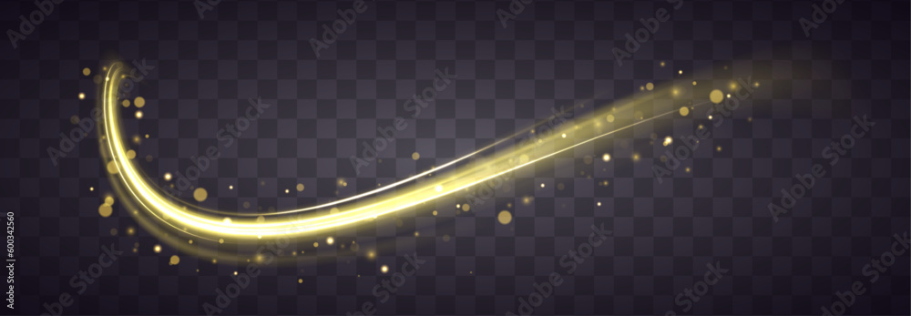 Poster shiny wavy trail, light painting.glowing spiral effect on checkered background. abstract light speed