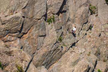 Climber at Great Falls Park, National Park Service site in Virginia