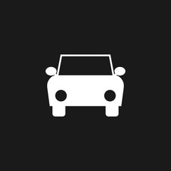 Car icon for web design isolated on black background
