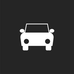 Car icon for web design isolated on black background