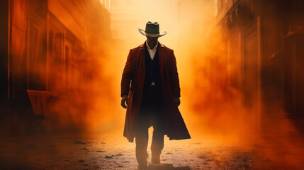 Wild West, Action Western theme scene, Cowboy. Ai generative