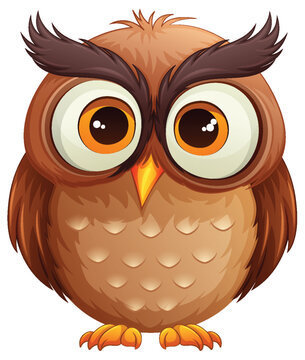 Cute Owl In Cartoon Style