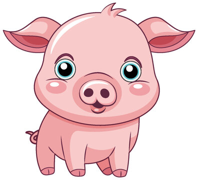 Cute pig cartoon character