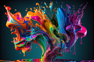 Colored paint background. Created with generative Ai technology.