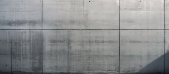 A new concrete wall with segments. Smooth and light colored concrete wall with slight shadow. hand edited generative AI.