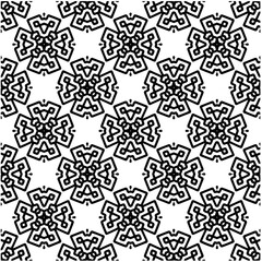 Abstract seamless monochrome pattern on white background for coloring. Design for banner, card, invitation, postcard, textile, fabric, wrapping paper, coloring book.