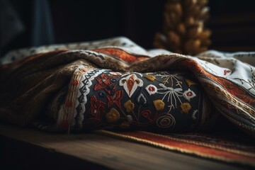 Fototapeta na wymiar Traditional rural fabric from Germany. Generative AI