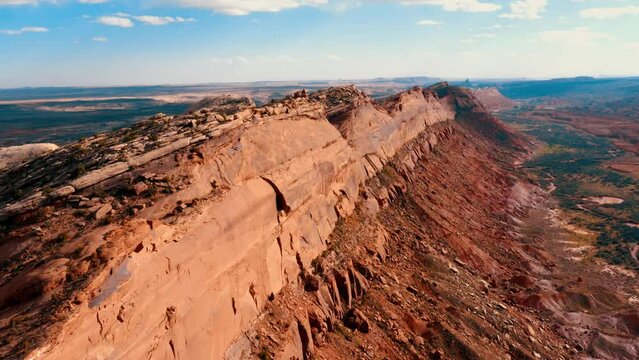 Aerial drone of Comb Ridge in southeastern Utah, Bears Ears National Monument.