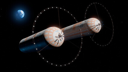 Artwork of an O'Neill Cylinder