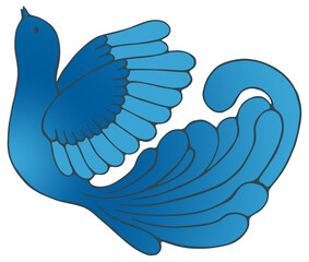 Bluebird hand drawn illustration single element of collection isolated on transparent background.